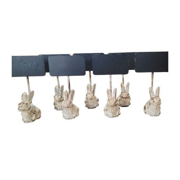 Bunny Rabbit Dinner Place Card Holders Set of‎ 7 Country French Farmhouse - Picture 5 of 10